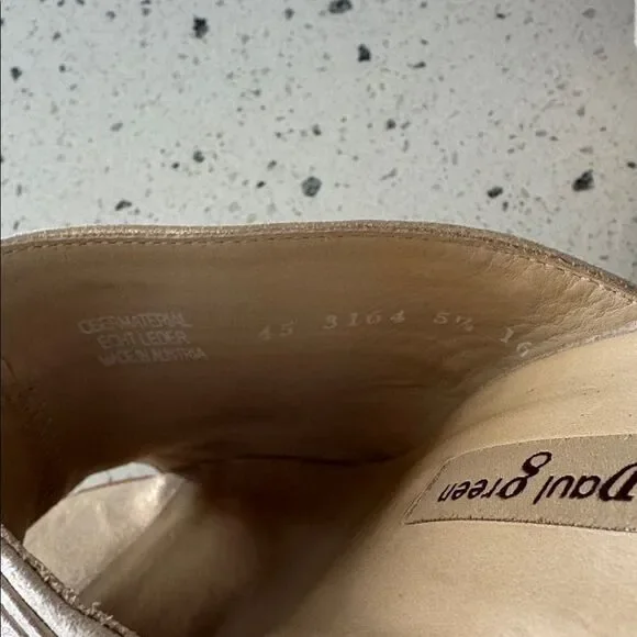 Paul Green AVERY Chic Gold Metallic Shimmer Leather Heeled Mules Shoes Size US 8 - Picture 6 of 13